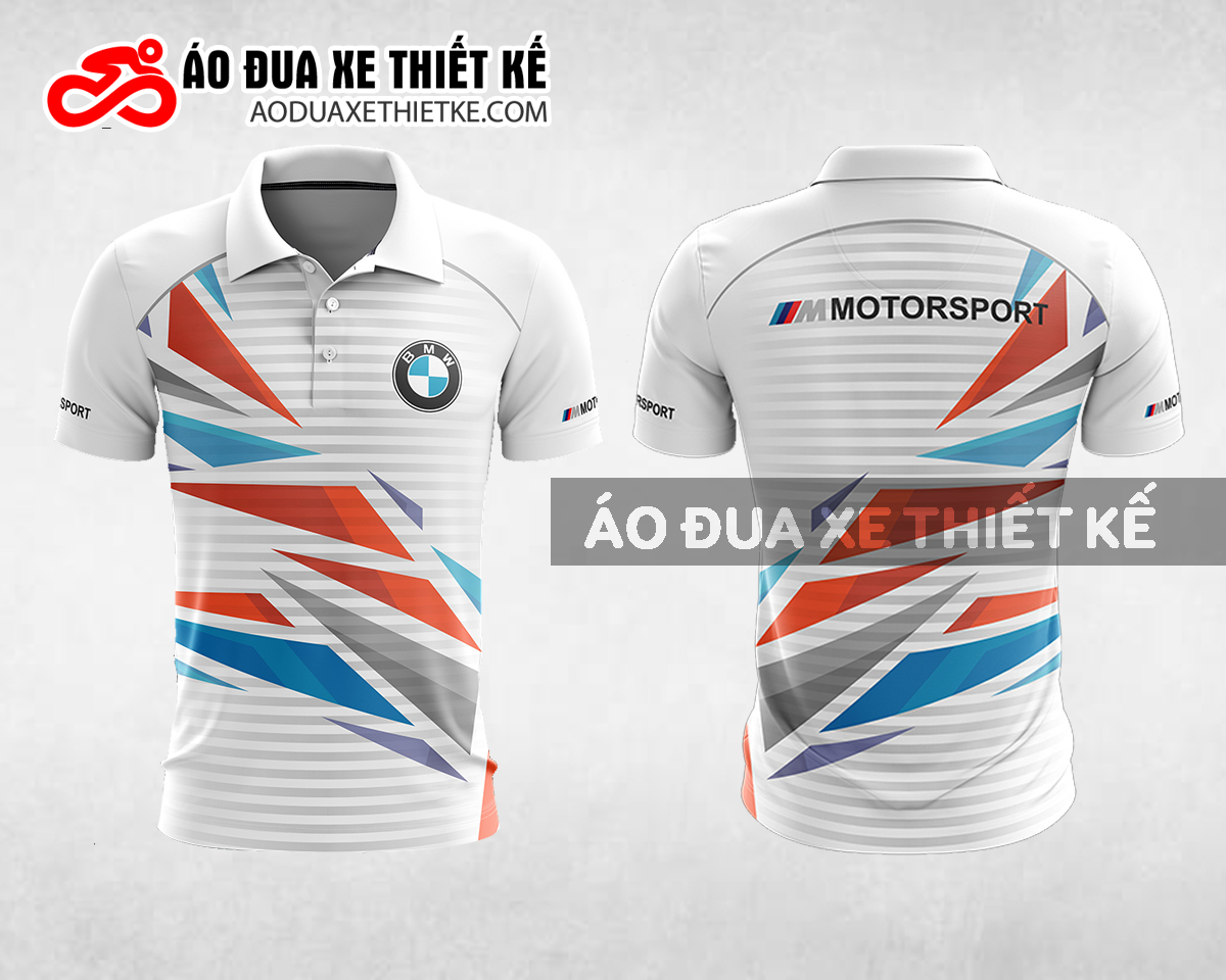 Mẫu áo đồng phục đội đua xe polo có cổ BMW màu cam thiết kế ADXPL6