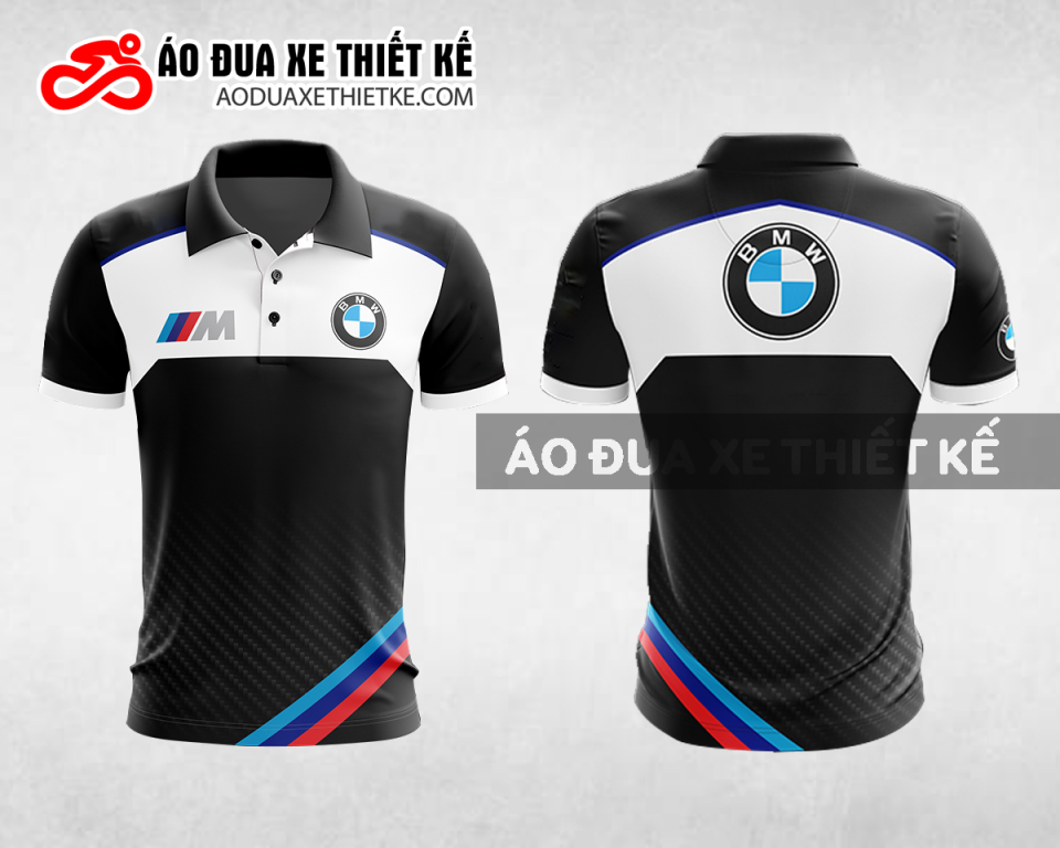 Mẫu áo đồng phục đội đua xe polo có cổ BMW màu đen thiết kế ADXPL37