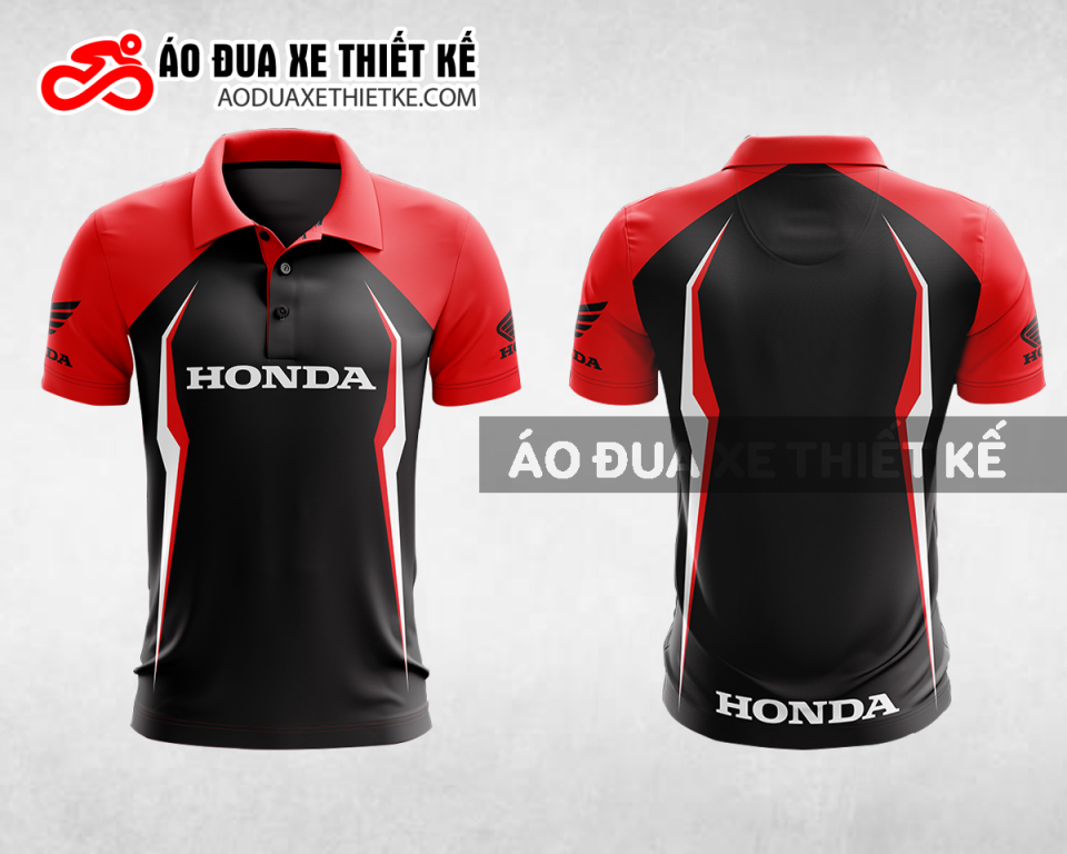 Mẫu áo đồng phục đội đua xe polo có cổ Honda màu đỏ thiết kế ADXPL44