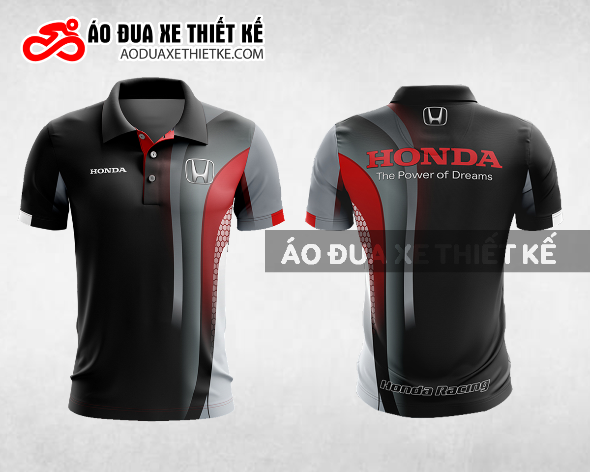 Mẫu áo đồng phục đội đua xe polo có cổ Honda màu đỏ thiết kế ADXPL61