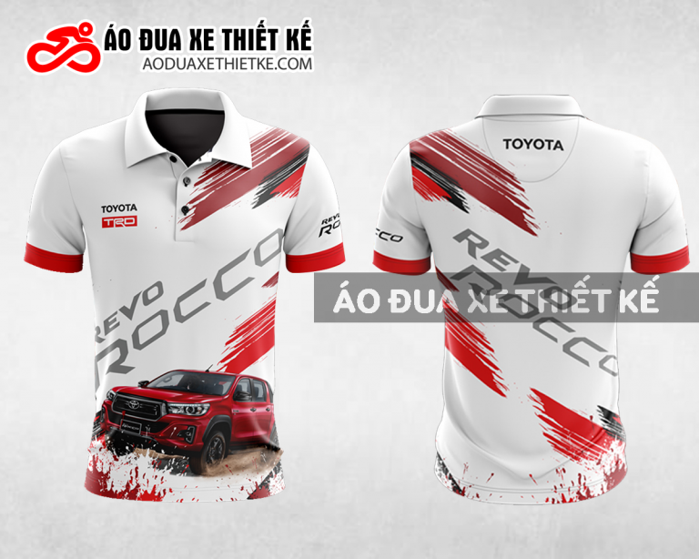 Mẫu áo đồng phục đội đua xe polo có cổ Toyota màu đỏ thiết kế ADXPL16