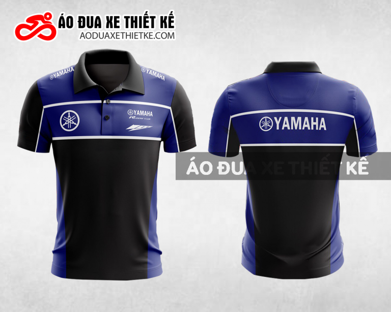 Mẫu áo đồng phục đội đua xe polo có cổ Yamaha màu xanh dương thiết kế ADXPL56